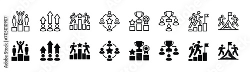 Competition icon set. Success icons. Competition winner, victory, and award icons symbol. Vector illustration