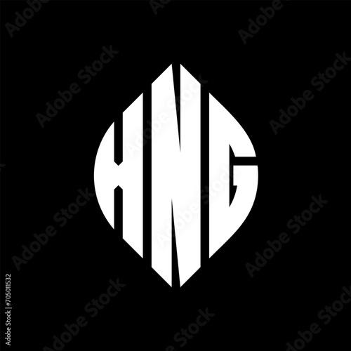 XNG circle letter logo design with circle and ellipse shape. XNG ellipse letters with typographic style. The three initials form a circle logo. XNG circle emblem abstract monogram letter mark vector. photo