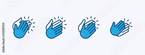 Applause icon. Clapping audience thin line icon. Clap, plaudits, bravo, congrats, and standing ovation icons symbol. Vector illustration photo