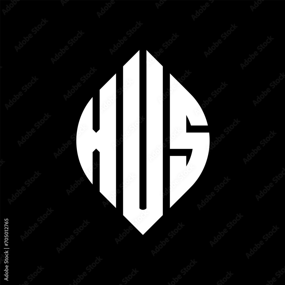 XUS circle letter logo design with circle and ellipse shape. XUS ellipse letters with typographic style. The three initials form a circle logo. XUS circle emblem abstract monogram letter mark vector. XUS circle letter logo design with circle and ellipse shape. XUS ellipse letters with typographic style. The three initials form a circle logo. XUS circle emblem abstract monogram letter mark vector.