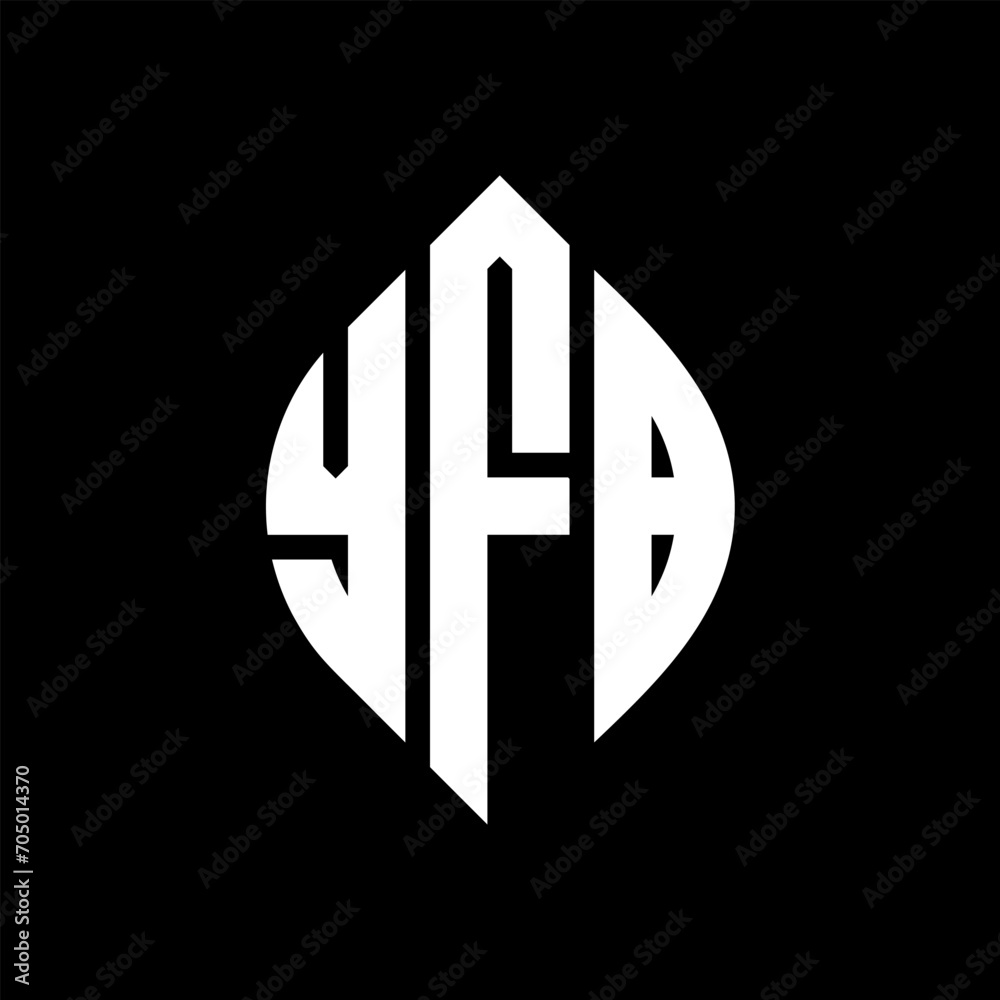 YFB circle letter logo design with circle and ellipse shape. YFB ellipse letters with typographic style. The three initials form a circle logo. YFB circle emblem abstract monogram letter mark vector. YFB circle letter logo design with circle and ellipse shape. YFB ellipse letters with typographic style. The three initials form a circle logo. YFB circle emblem abstract monogram letter mark vector.