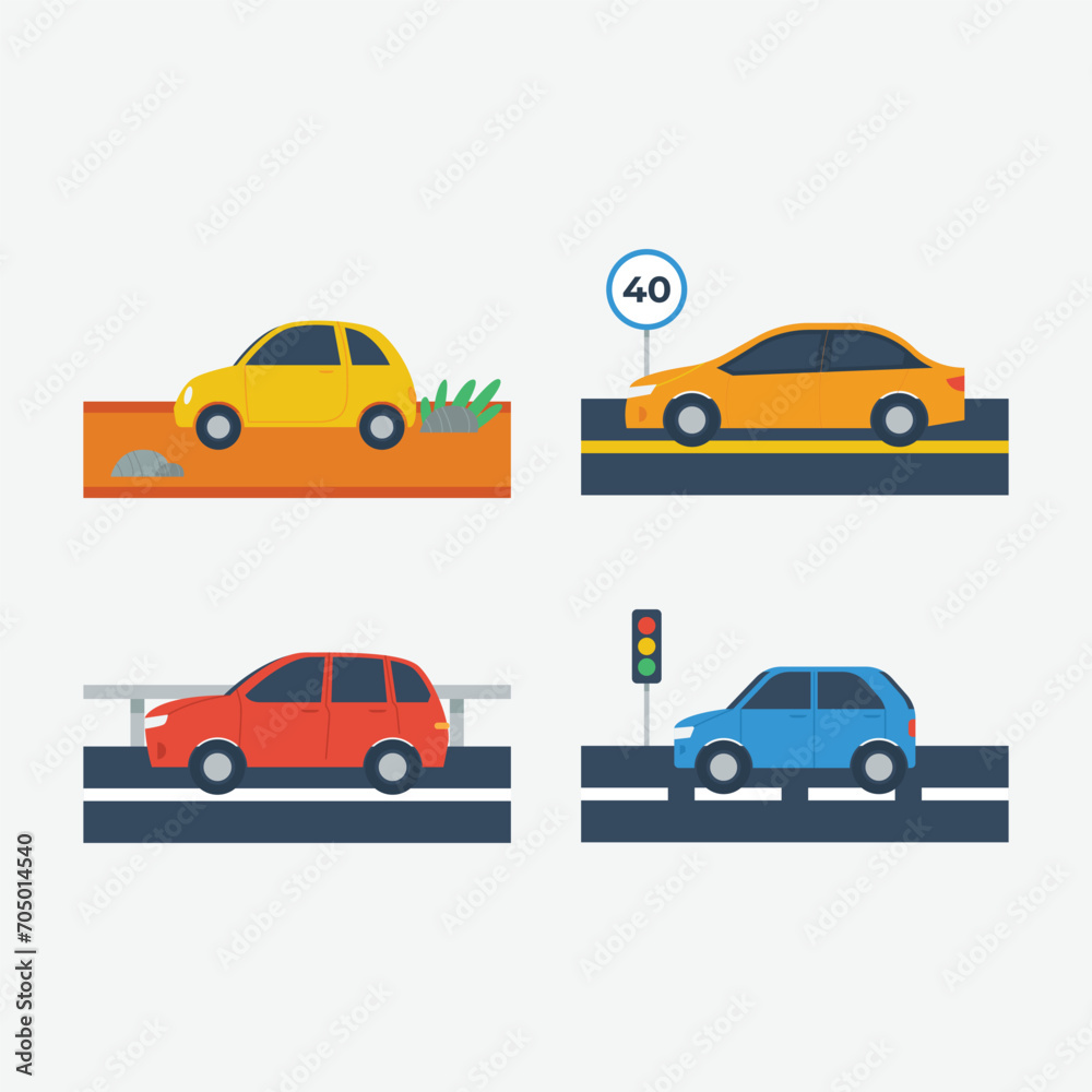 Car illustration for social media template.