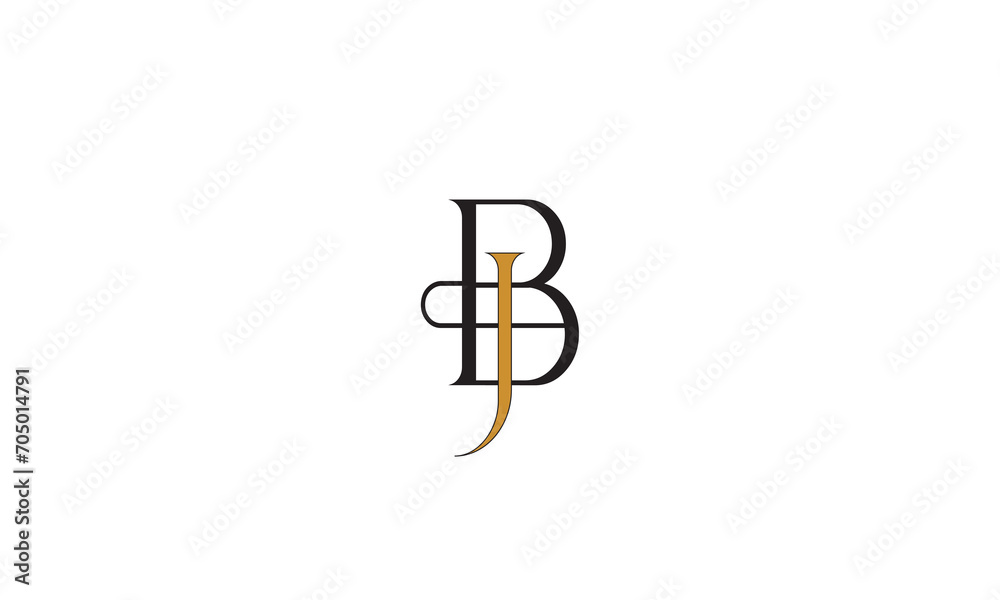 BJ, JB, J, B Abstract Letters Logo Monogram BJ, JB, J, B Abstract Letters Logo Monogram