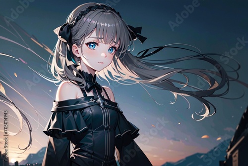 Beautiful anime girl illustration