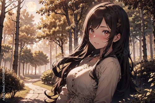 Beautiful anime girl illustration