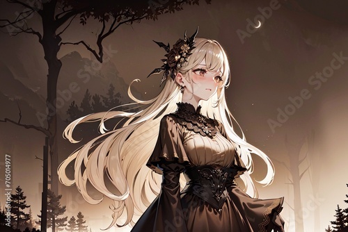 Beautiful anime girl illustration