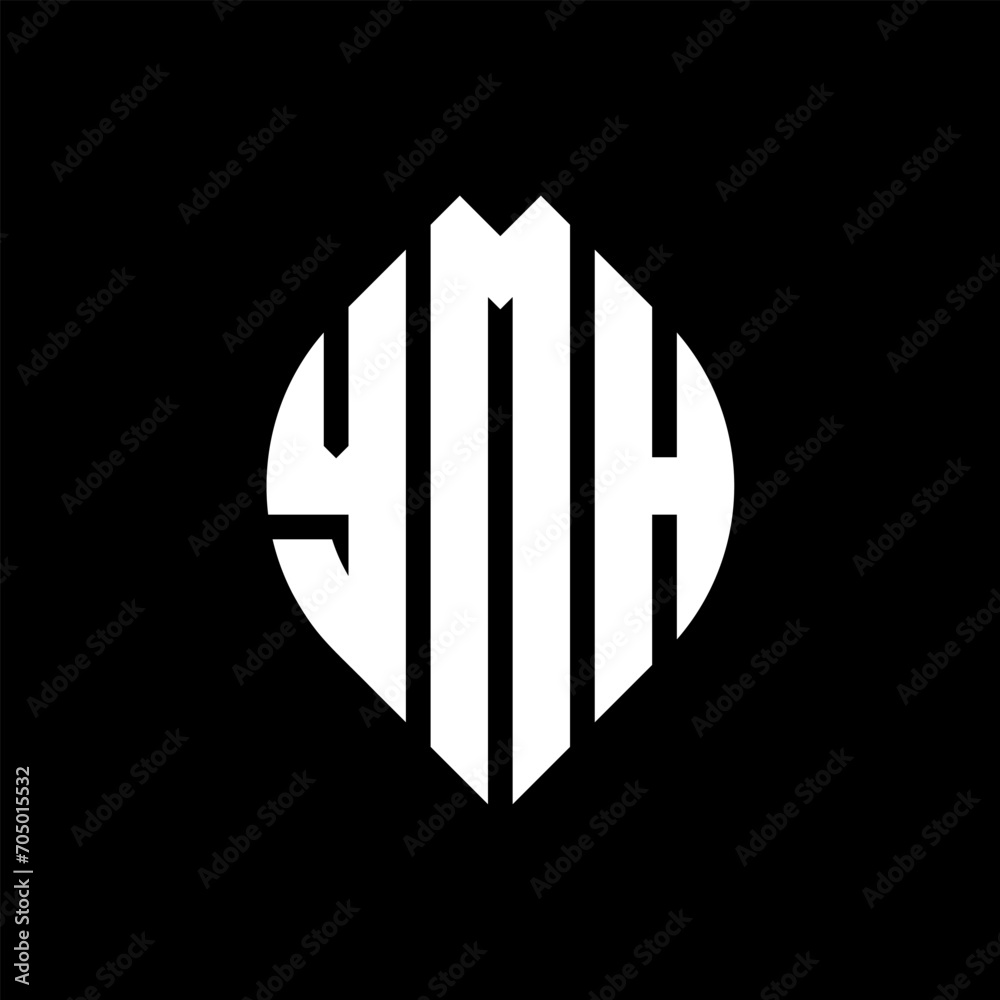 YMH circle letter logo design with circle and ellipse shape. YMH ellipse letters with typographic style. The three initials form a circle logo. YMH circle emblem abstract monogram letter mark vector. YMH circle letter logo design with circle and ellipse shape. YMH ellipse letters with typographic style. The three initials form a circle logo. YMH circle emblem abstract monogram letter mark vector.