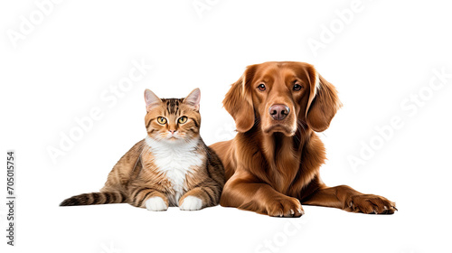 Cat and dog isolated on a transparent background