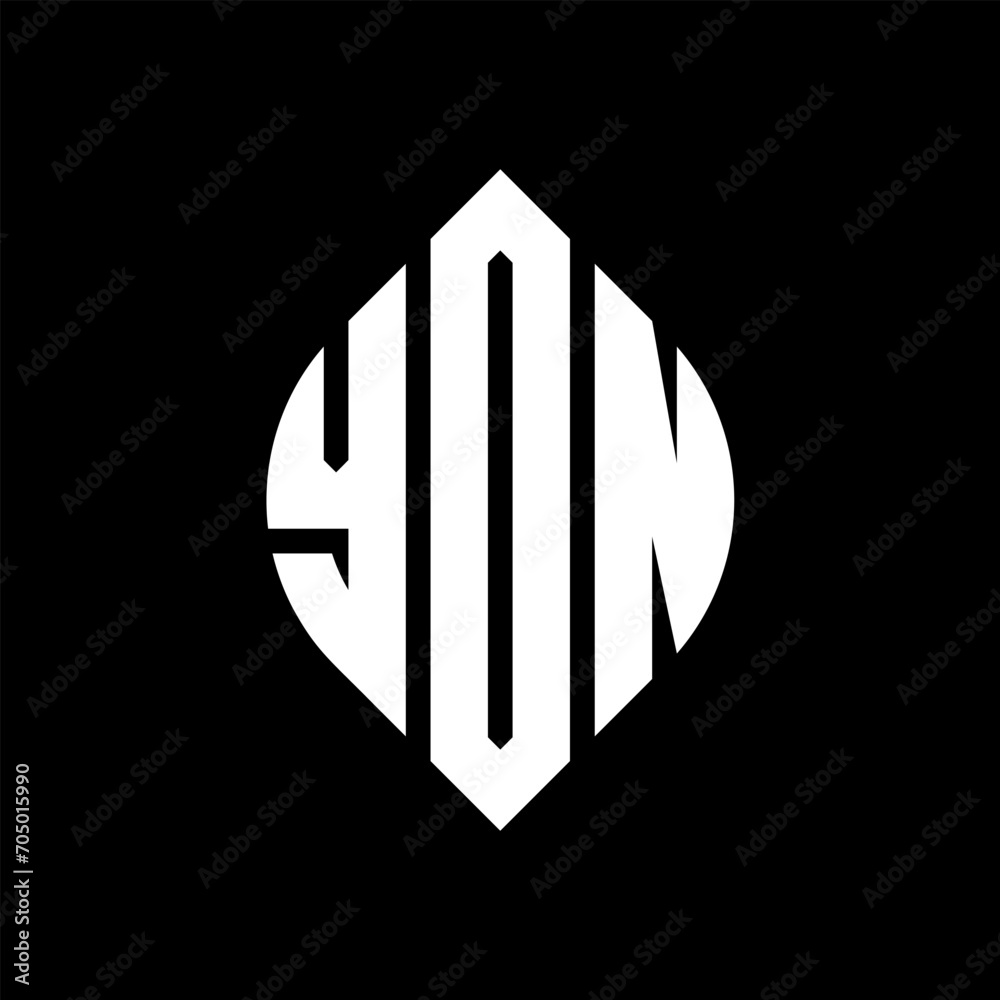 YON circle letter logo design with circle and ellipse shape. YON ellipse letters with typographic style. The three initials form a circle logo. YON circle emblem abstract monogram letter mark vector. YON circle letter logo design with circle and ellipse shape. YON ellipse letters with typographic style. The three initials form a circle logo. YON circle emblem abstract monogram letter mark vector.