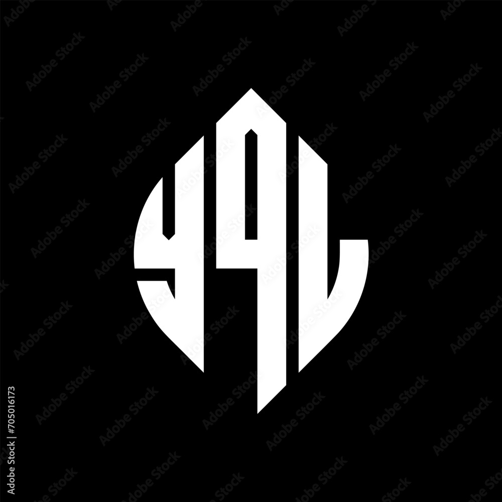 YQL circle letter logo design with circle and ellipse shape. YQL ellipse letters with typographic style. The three initials form a circle logo. YQL circle emblem abstract monogram letter mark vector. YQL circle letter logo design with circle and ellipse shape. YQL ellipse letters with typographic style. The three initials form a circle logo. YQL circle emblem abstract monogram letter mark vector.
