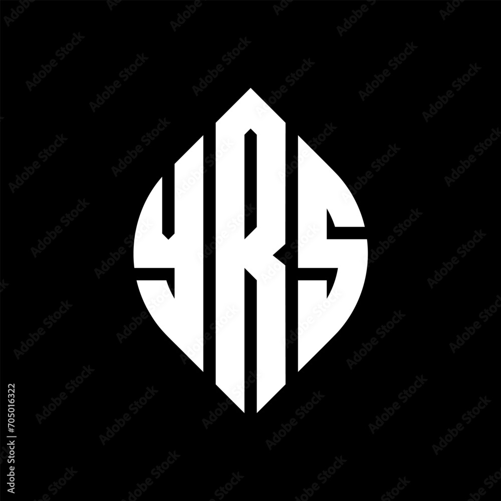 Obraz premium YRS circle letter logo design with circle and ellipse shape. YRS ellipse letters with typographic style. The three initials form a circle logo. YRS circle emblem abstract monogram letter mark vector.