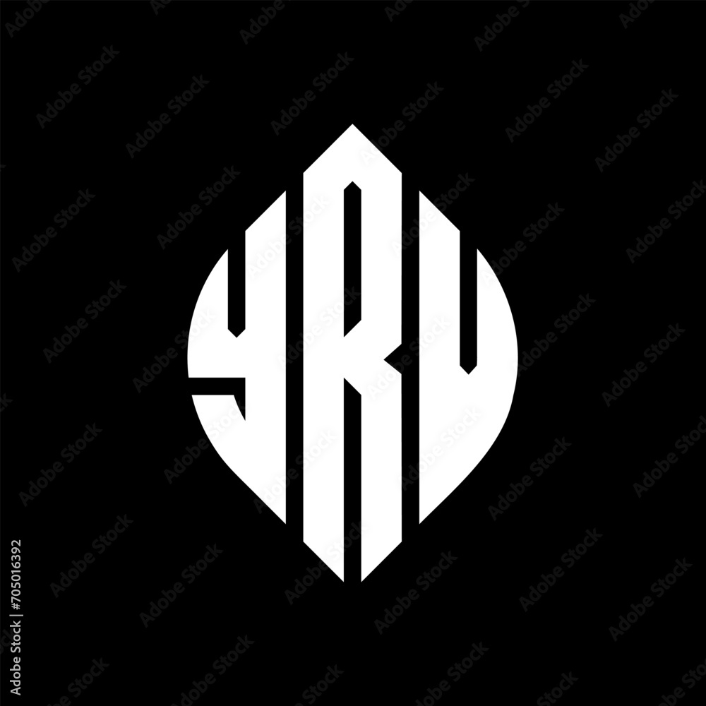 YRV circle letter logo design with circle and ellipse shape. YRV ellipse letters with typographic style. The three initials form a circle logo. YRV circle emblem abstract monogram letter mark vector. YRV circle letter logo design with circle and ellipse shape. YRV ellipse letters with typographic style. The three initials form a circle logo. YRV circle emblem abstract monogram letter mark vector.