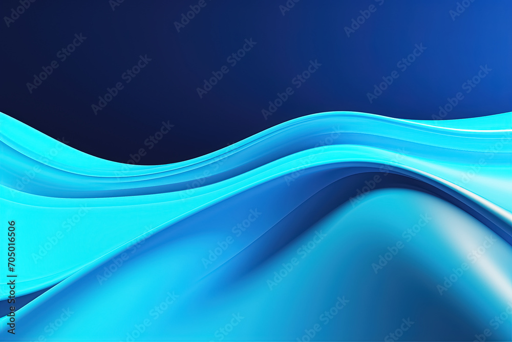 Fototapeta premium abstract blue background with some smooth lines in it. Generative Ai