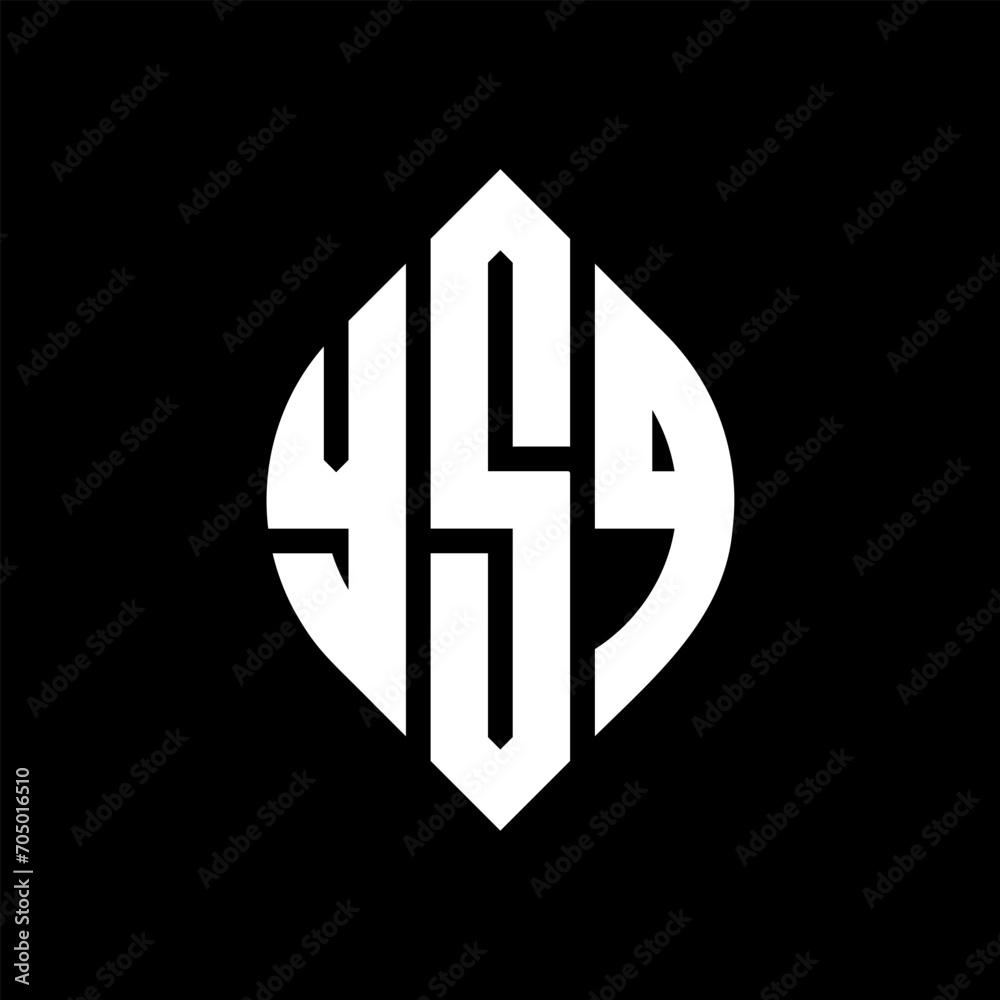 YSQ circle letter logo design with circle and ellipse shape. YSQ ellipse letters with typographic style. The three initials form a circle logo. YSQ circle emblem abstract monogram letter mark vector.