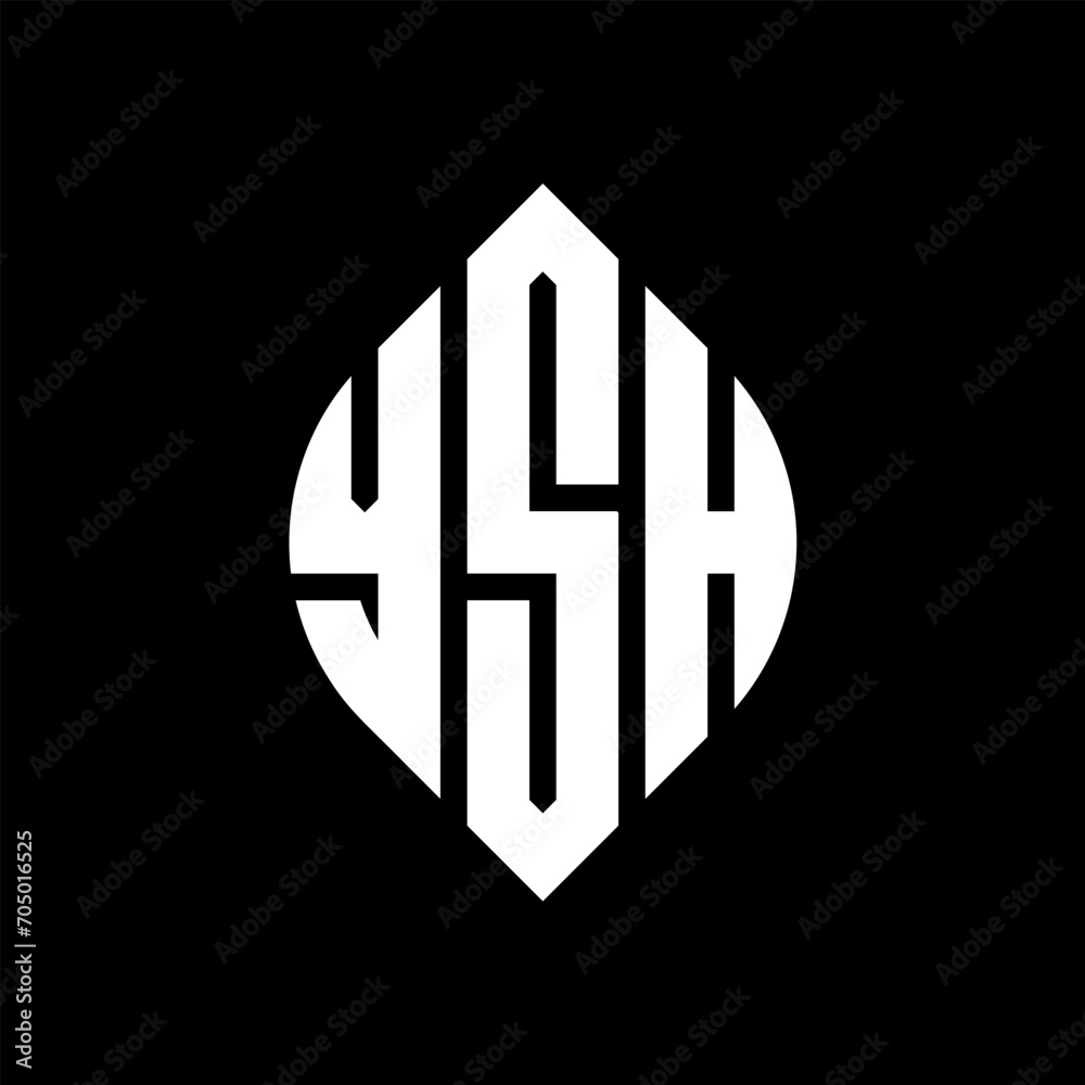 YSH circle letter logo design with circle and ellipse shape. YSH ellipse letters with typographic style. The three initials form a circle logo. YSH circle emblem abstract monogram letter mark vector. YSH circle letter logo design with circle and ellipse shape. YSH ellipse letters with typographic style. The three initials form a circle logo. YSH circle emblem abstract monogram letter mark vector.