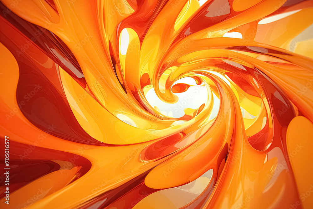 3d abstract orange background with smooth twisty swirls. Generative Ai ...