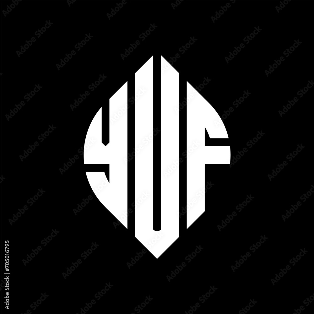 YUF circle letter logo design with circle and ellipse shape. YUF ellipse letters with typographic style. The three initials form a circle logo. YUF circle emblem abstract monogram letter mark vector. YUF circle letter logo design with circle and ellipse shape. YUF ellipse letters with typographic style. The three initials form a circle logo. YUF circle emblem abstract monogram letter mark vector.