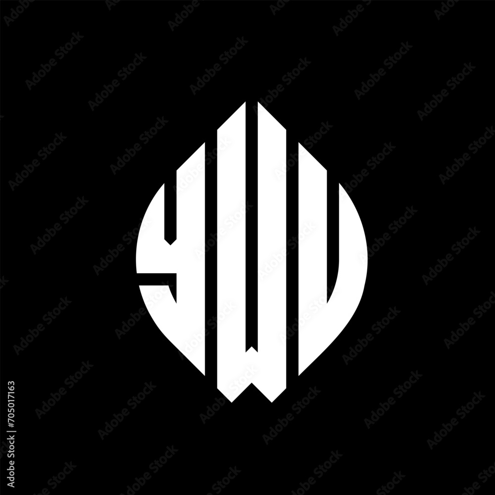 YWU circle letter logo design with circle and ellipse shape. YWU ellipse letters with typographic style. The three initials form a circle logo. YWU circle emblem abstract monogram letter mark vector. YWU circle letter logo design with circle and ellipse shape. YWU ellipse letters with typographic style. The three initials form a circle logo. YWU circle emblem abstract monogram letter mark vector.