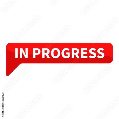 In Progress Red Rectangle Shape For Information Announcement Sign Social Media Marketing Business 