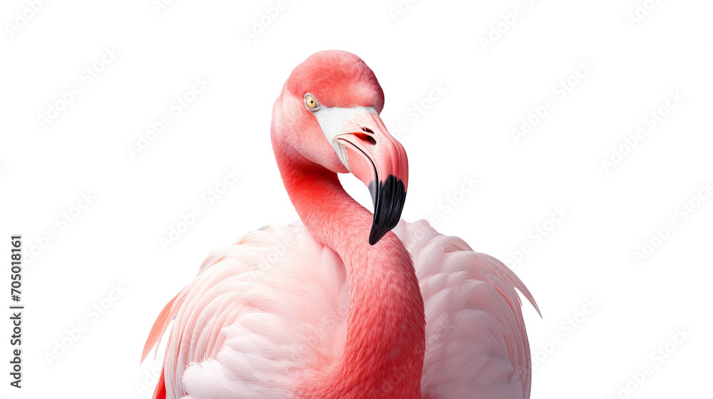 Obraz premium Flamingo isolated on a transparent background