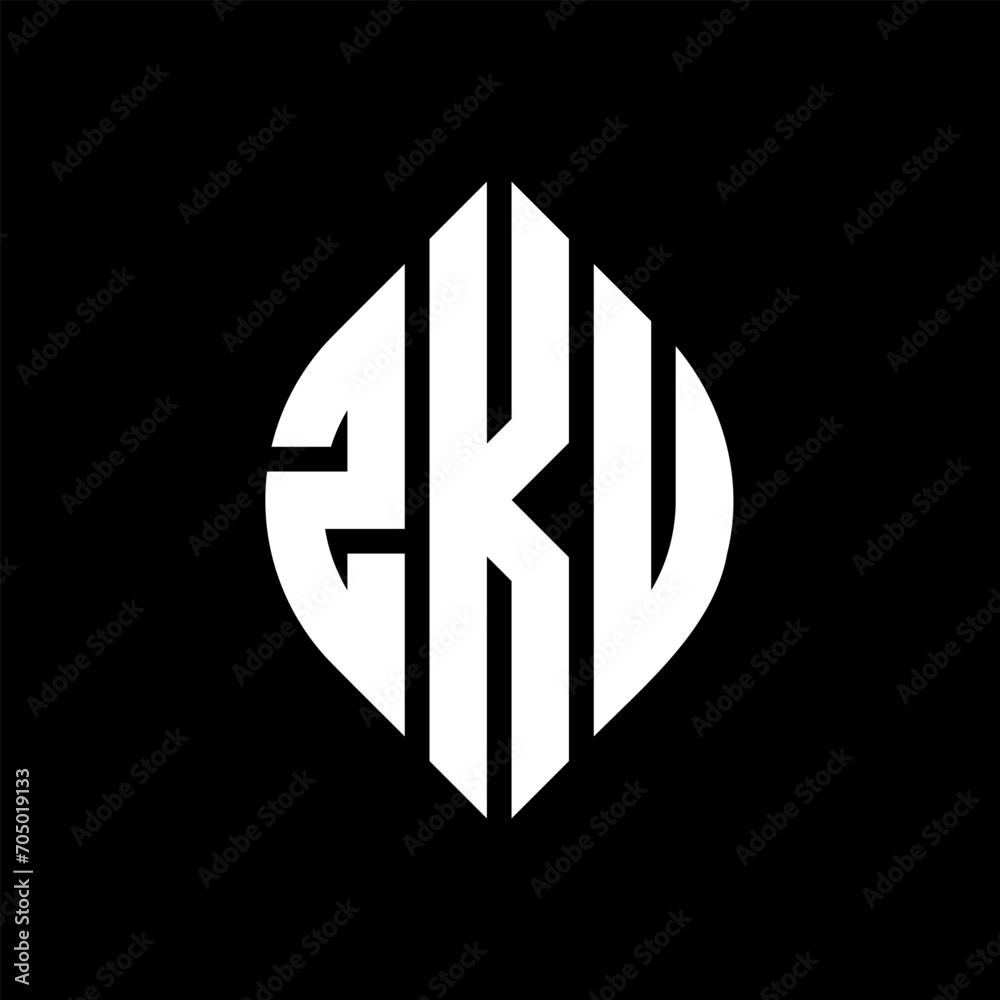 ZKU circle letter logo design with circle and ellipse shape. ZKU ellipse letters with typographic style. The three initials form a circle logo. ZKU circle emblem abstract monogram letter mark vector. ZKU circle letter logo design with circle and ellipse shape. ZKU ellipse letters with typographic style. The three initials form a circle logo. ZKU circle emblem abstract monogram letter mark vector.