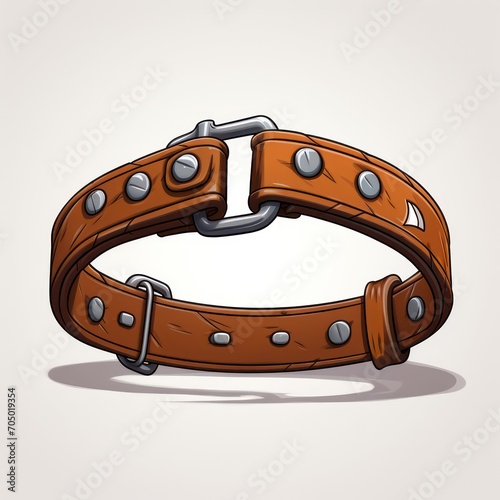 A brown leather dog collar