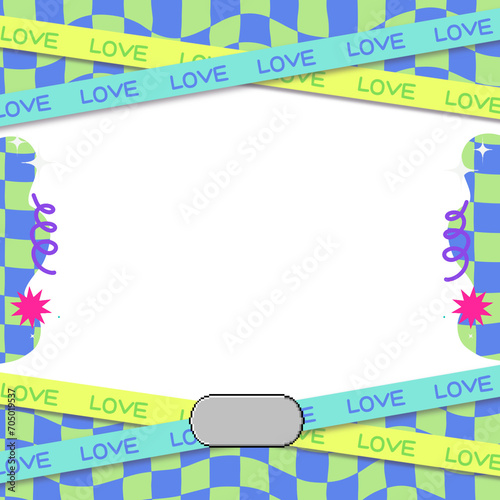 Frame Y2k style Main color blue and green