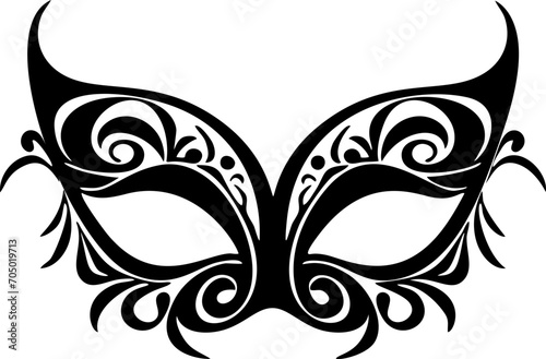 Venetian mask vector clipart outline