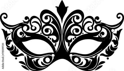 Venetian mask vector clipart outline