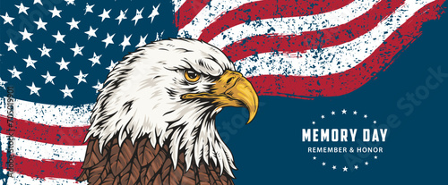 American memory day colorful poster