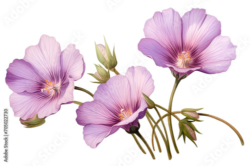 beautiful watercolor flowers for your design and floral pattern for wallpaper or fabrik isolated on PNG Background. Generative Ai.