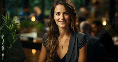 portrait of a woman in cafe