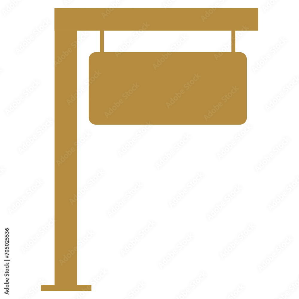 Obraz premium Gold Sign Board Icon Isolated on White