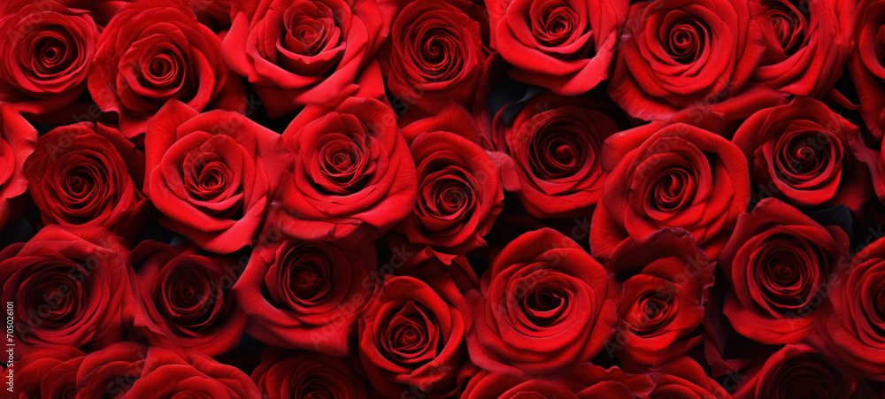 Natural red roses background. Background template for banner or greeting card Natural red roses background. Background template for banner or greeting card