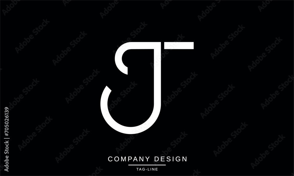 TJ, JT, Abstract Letters Logo Monogram TJ, JT, Abstract Letters Logo Monogram