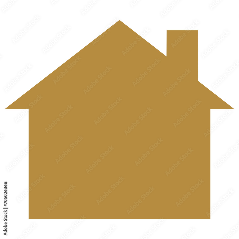 Gold Real Estate Icon Isolated on White