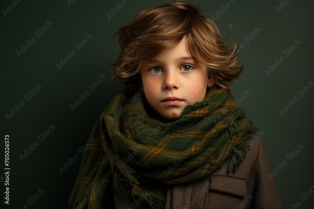 Little boy in warm clothes and scarf. Autumn fashion. Studio shot. Little boy in warm clothes and scarf. Autumn fashion. Studio shot.