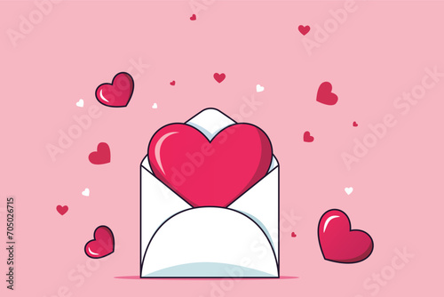 Valentine's Day love envelope illustration
