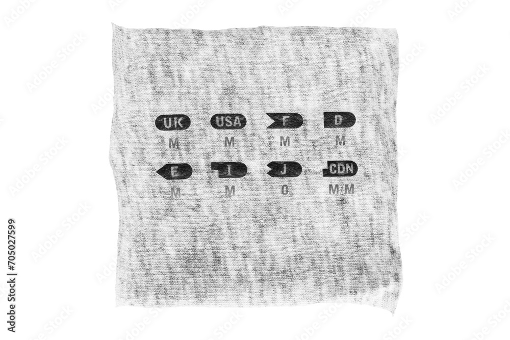 Clothes label isolated