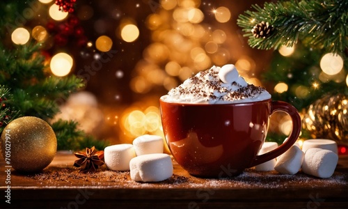 cup of coffee with christmas cookies