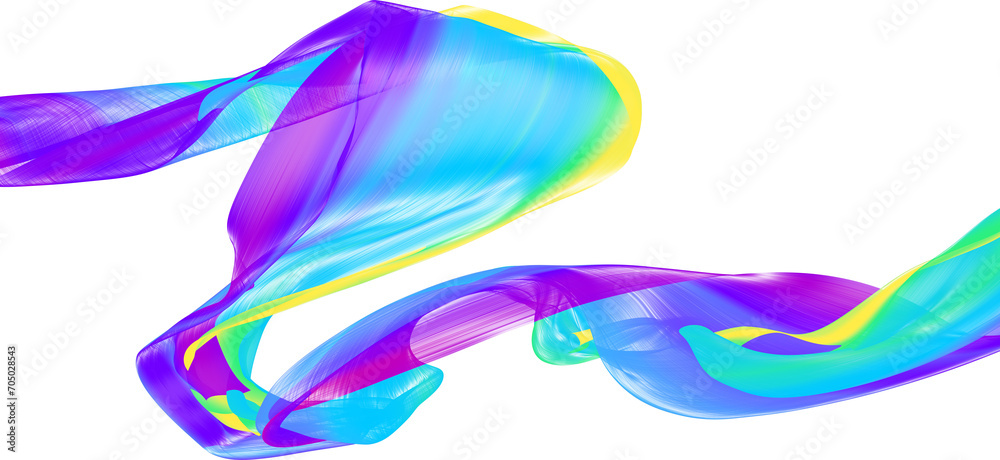 Fabric Flowing Cloth Wave, Waving Multicolor Silk Flying Textile, 3d render Fabric Flowing Cloth Wave, Waving Multicolor Silk Flying Textile, 3d render