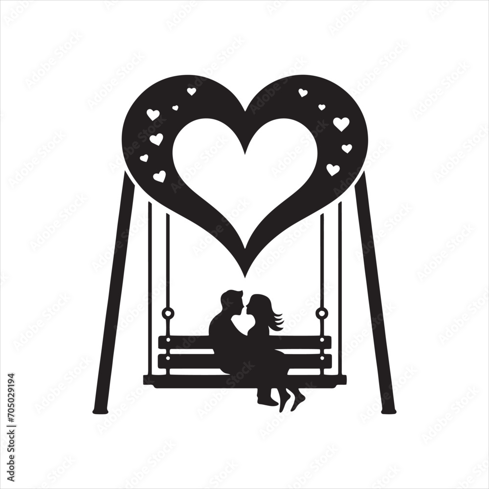 Valentine Day's Embrace in Silhouette: Romantic Swing Conjuring Love's Enchanting Melody - Valentine Day Black Vector Stock
Valentine Day's Embrace in Silhouette: Romantic Swing Conjuring Love's Enchanting Melody - Valentine Day Black Vector Stock