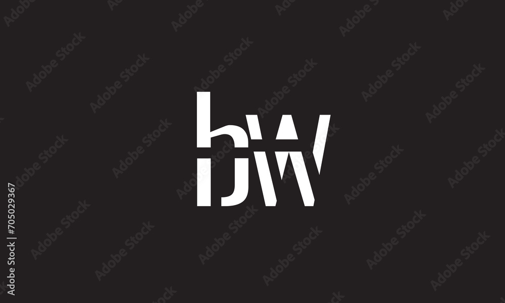 Fototapeta premium BW, WB, W, B Abstract Letters Logo Monogram 