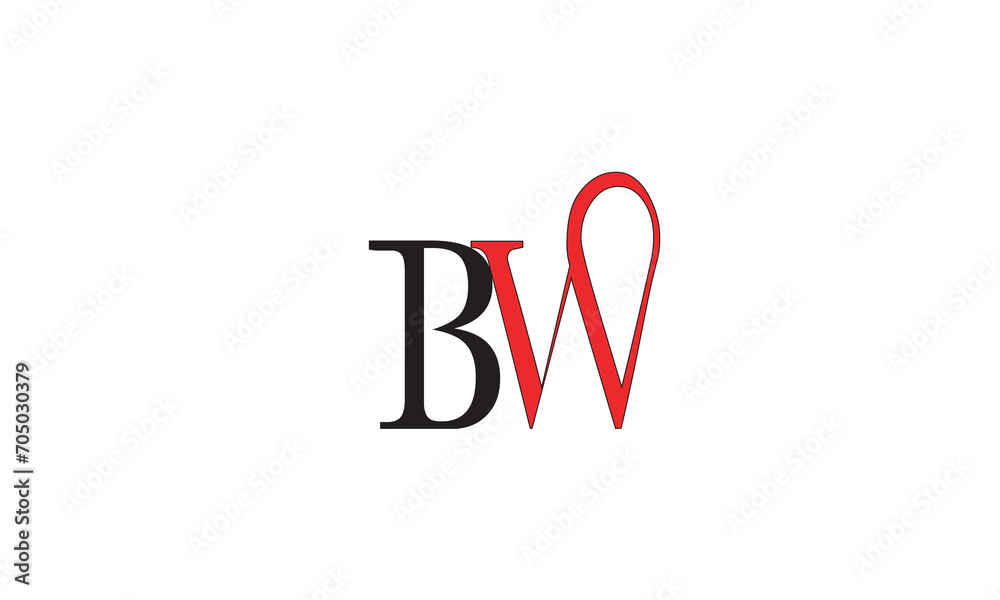 BW, WB, W, B Abstract Letters Logo Monogram	