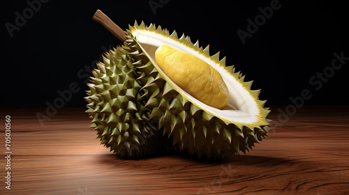 Exotic aroma, creamy texture, and rich flavor encapsulate fresh Durian fruit—a tropical delicacy celebrated for its unique taste and divisive scent, igniting culinary passions worldwide photo