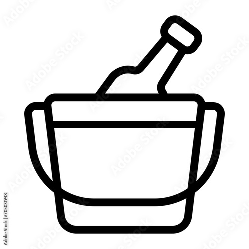 ice bucket line icon