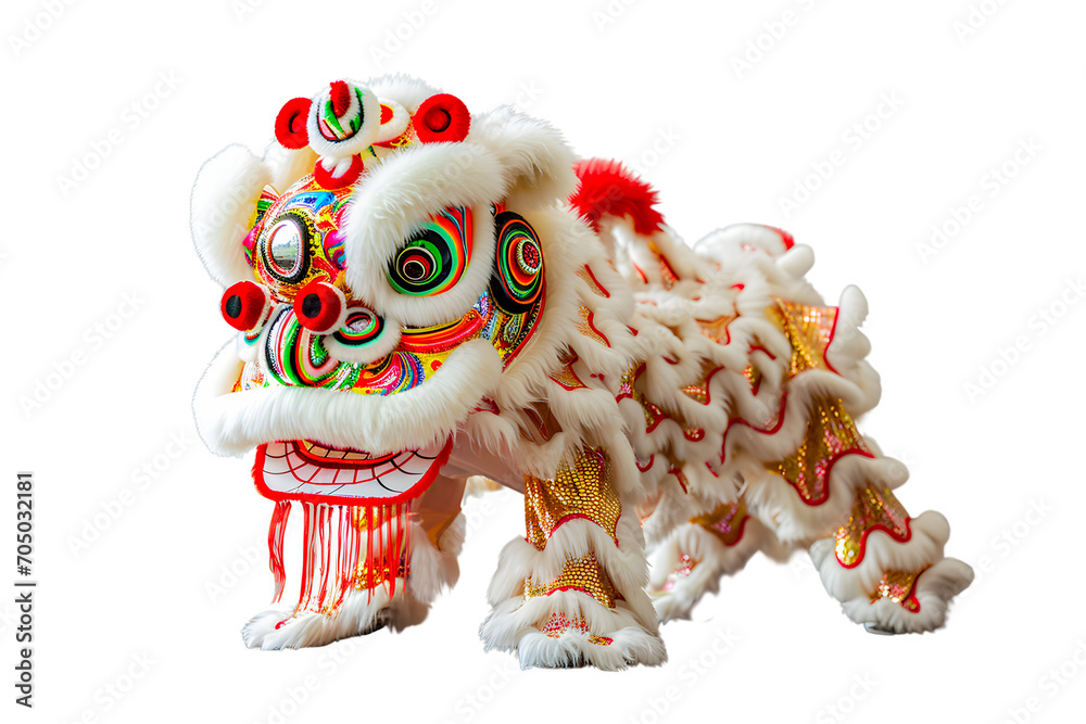Red lion dance chinese new year decoration