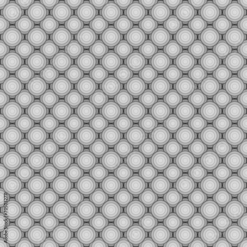 Spherical array pattern. Abstract background of mat spheres with shade. 3D rendering.