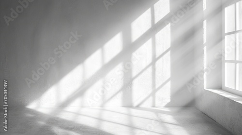 White Room With Sunlight Streaming Through Windows
