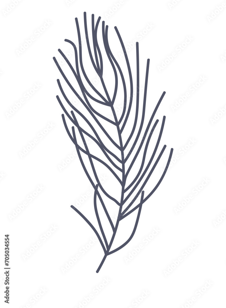 Floral element of a set in aesthetic design. A delicate flower branch takes center stage, creating a stunning contrast against the clean white canvas. Vector illustration.